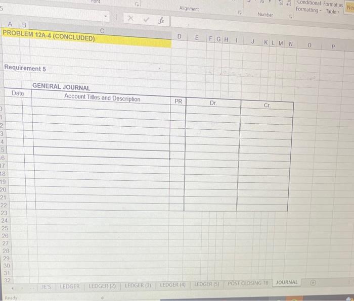 HPDGER (5) POST CLOSING TB JOLRNAC Heady Requirement 5 GENERAL JOURNAL