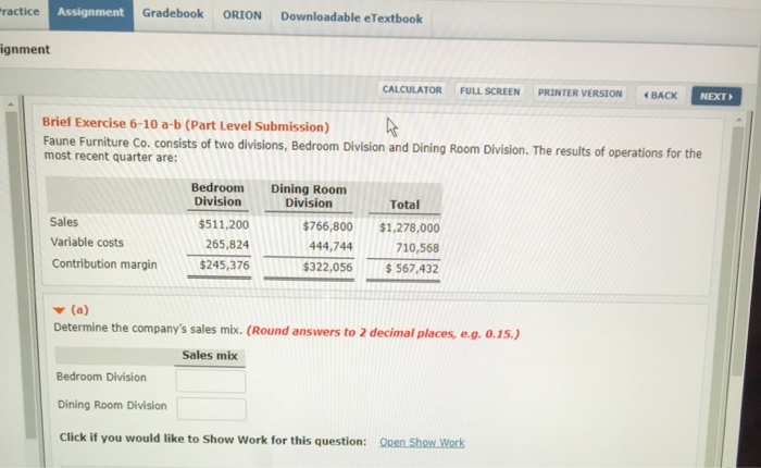 reported the following operating results while operating at 80% of plant capacity