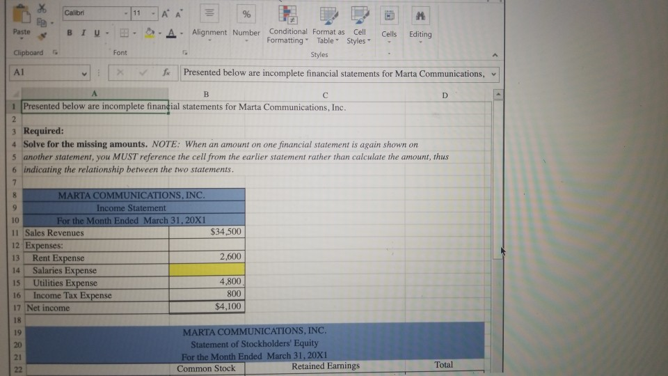  solve for the missing amounts ( no need to make a