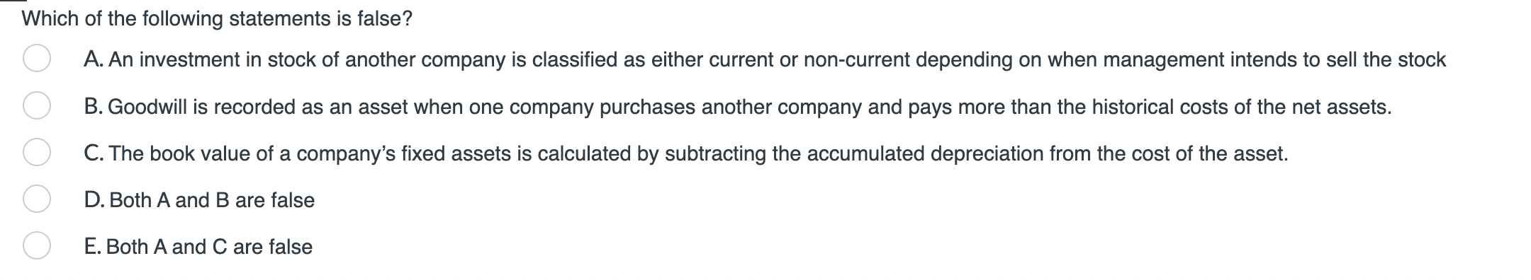 December 31, 2021: $52,500 $54,700 $55,200 $71,100 $64,700 Which of the following