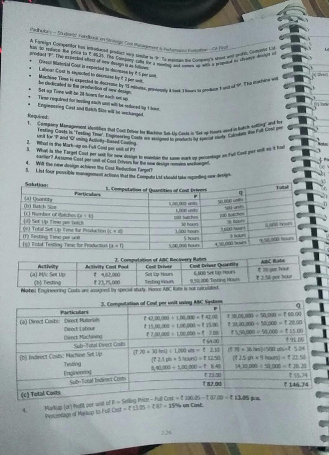 10 cars. 1 Padhuka's Students and took on Strategic Cost Management Performance