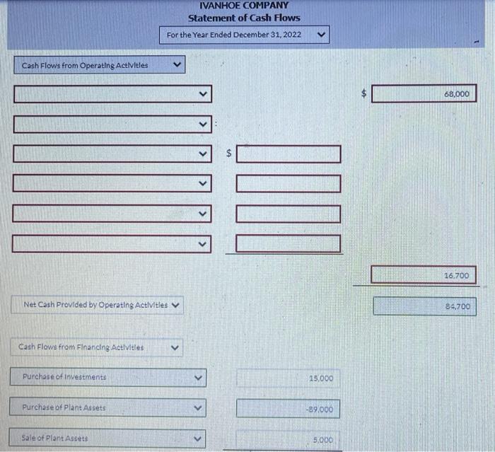Balance Sheet December 31 Assets 2022 2021 Cash $65.700 $53,000 Accounts receivable