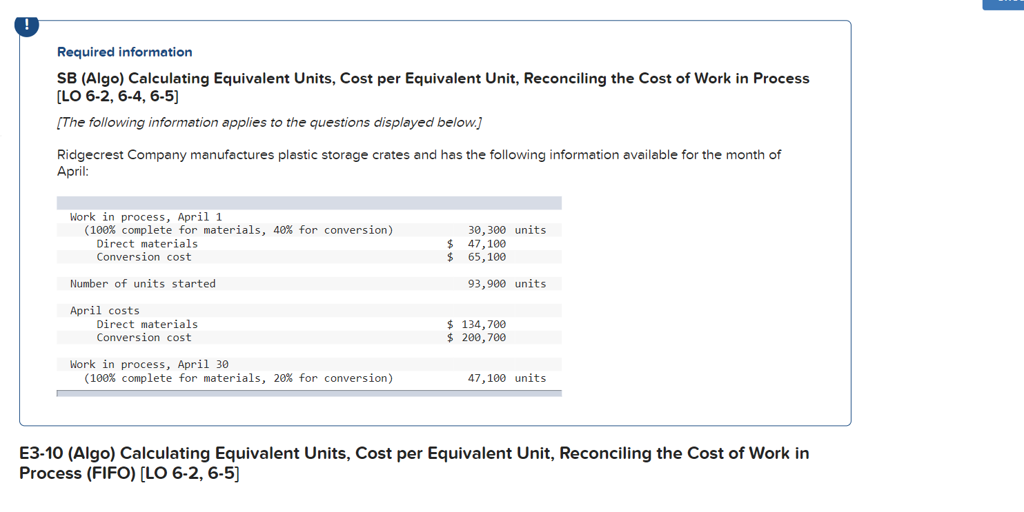 I need the calculation please ! Required information SB (Algo) Calculating