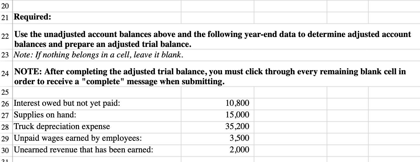 adjusted trial balance. x] 5 Reporting adjusted account balances - Excel ?