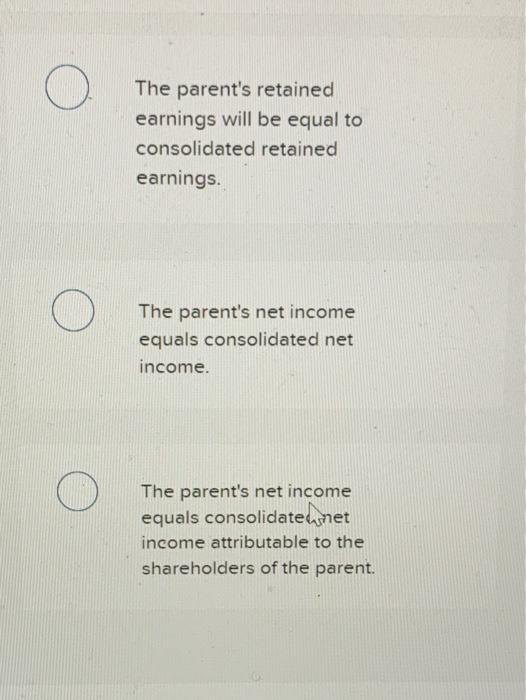 investment in a subsidiary in its internal accounting records, which of the