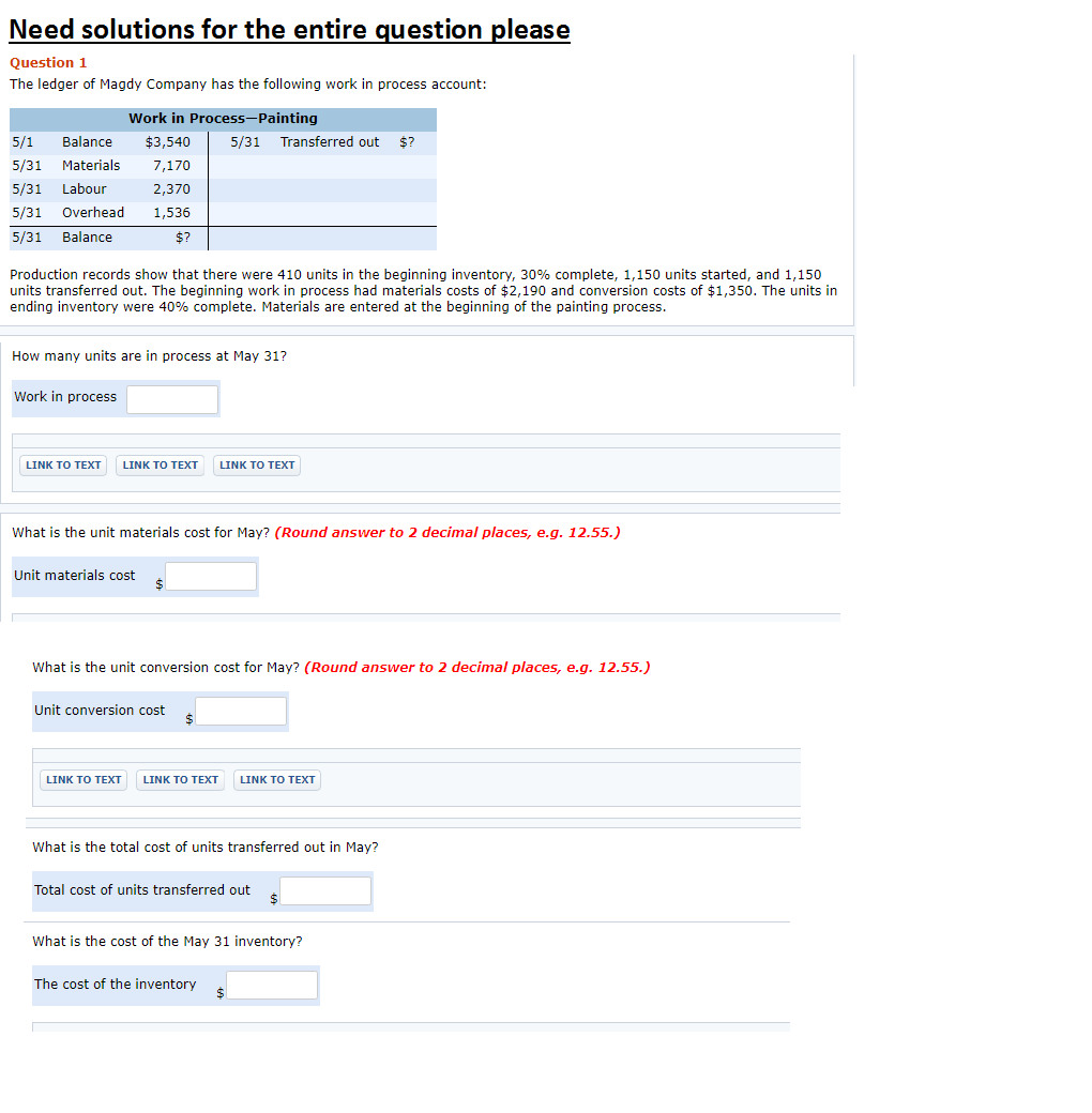  Need solutions for the entire question please Question 1 The ledger