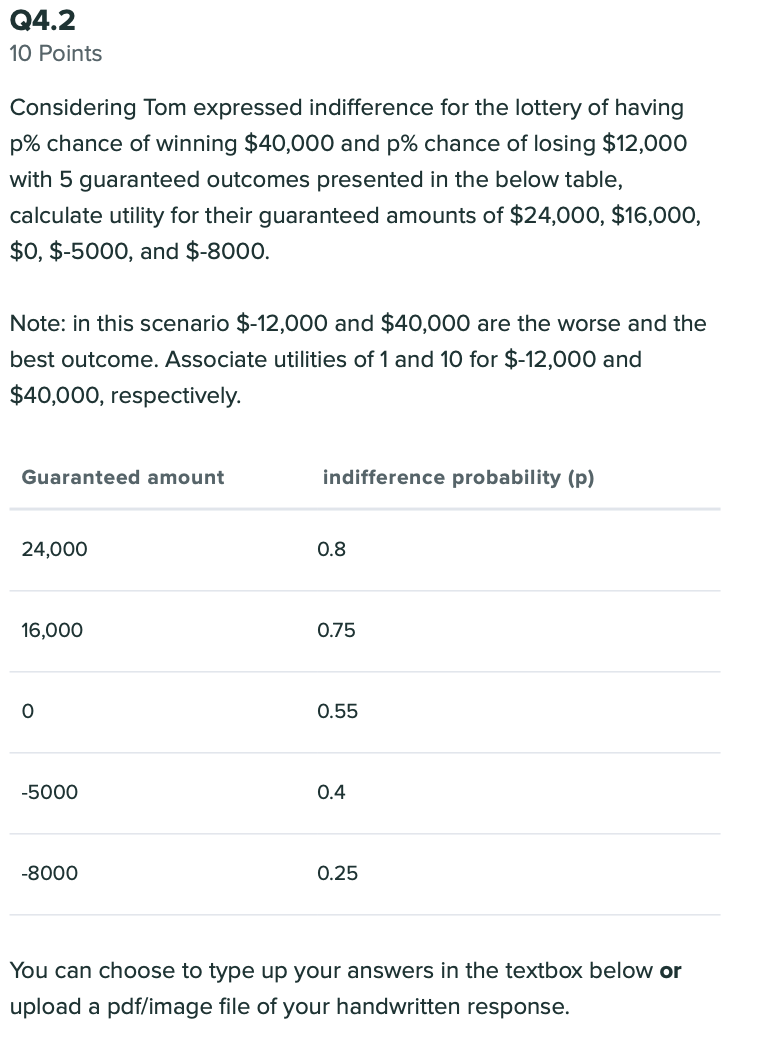 4.1 and 4.2. . Tom is about to decide to invest his