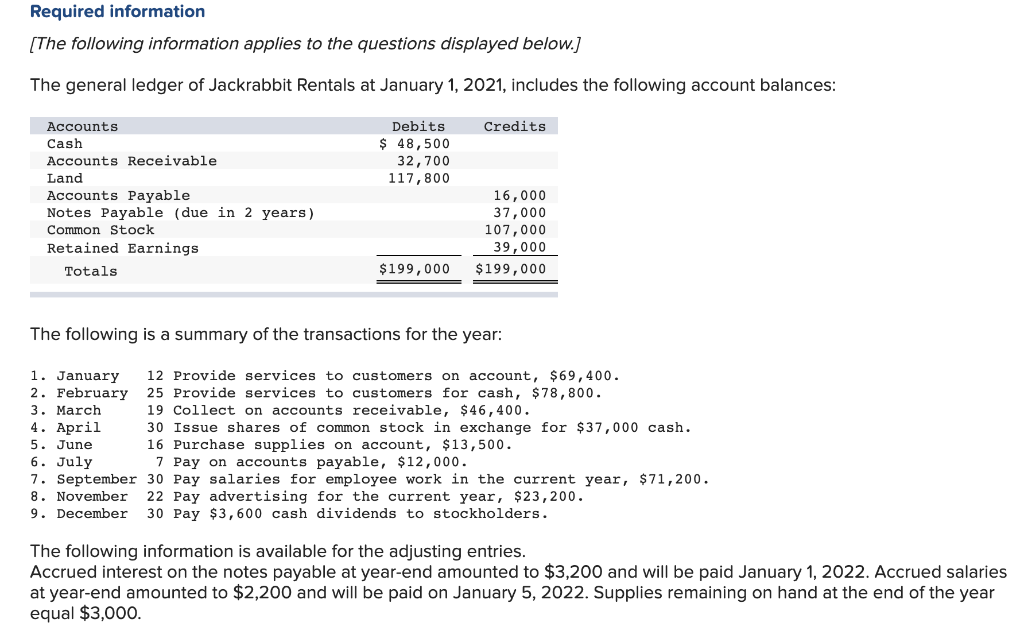  5. Record adjusting entries. Accrued interest on the notes payable at