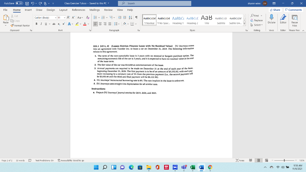 AutoSave Ch CH Class Exercise 7.docx - Seved to this PC-