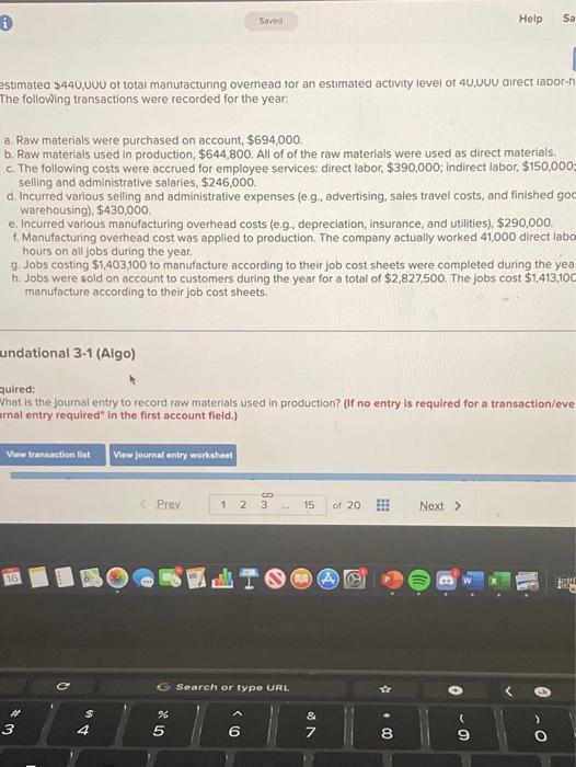 15 (Algo) [LO3-1, LO3-2, LO3-3, LO3-4) [The following information applies to the