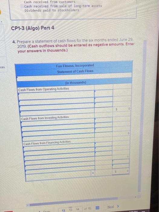 following information applies to the questions displayed below) Fun Fitness, Incorporated, reported