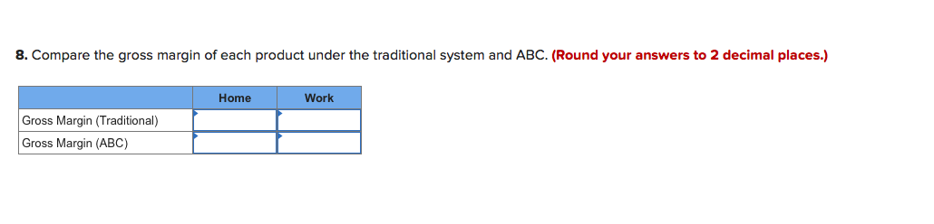 (Round your intermediate calculations and final answers to 2 decimal places.) Home