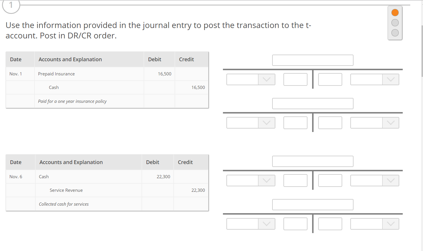  Use the information provided in the journal entry to post the