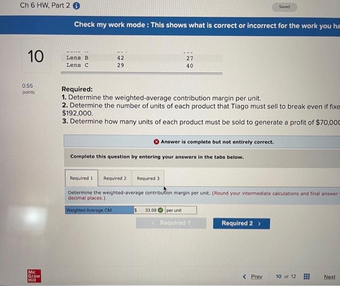 Saved 10 0.55 points Tiago makes three models of camera lens. Its