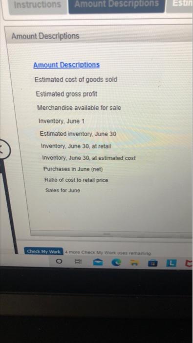 the basis of the following data Cost Retail June 1 Inventory $