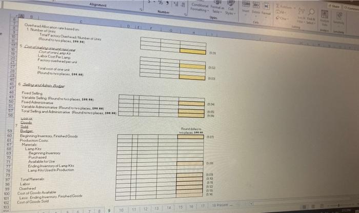 15 Unit Cost Calculations Save 44 45 16 17 The projected cost