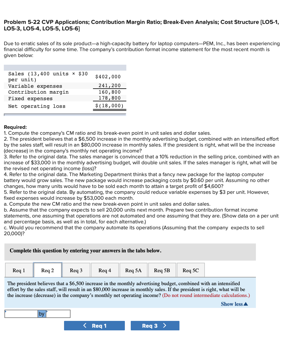 (LO5-1, LO5-3, LO5-4, LO5-5, LO5-6) Due to erratic sales of its sole