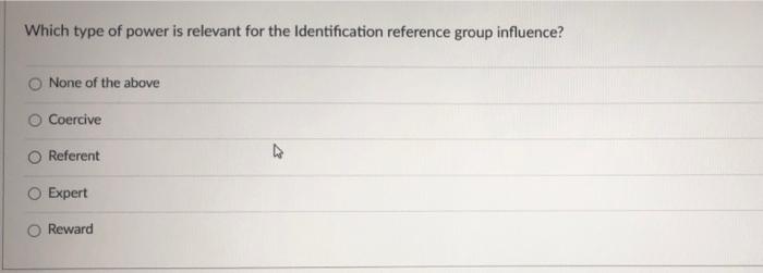  Which type of power is relevant for the Identification reference group