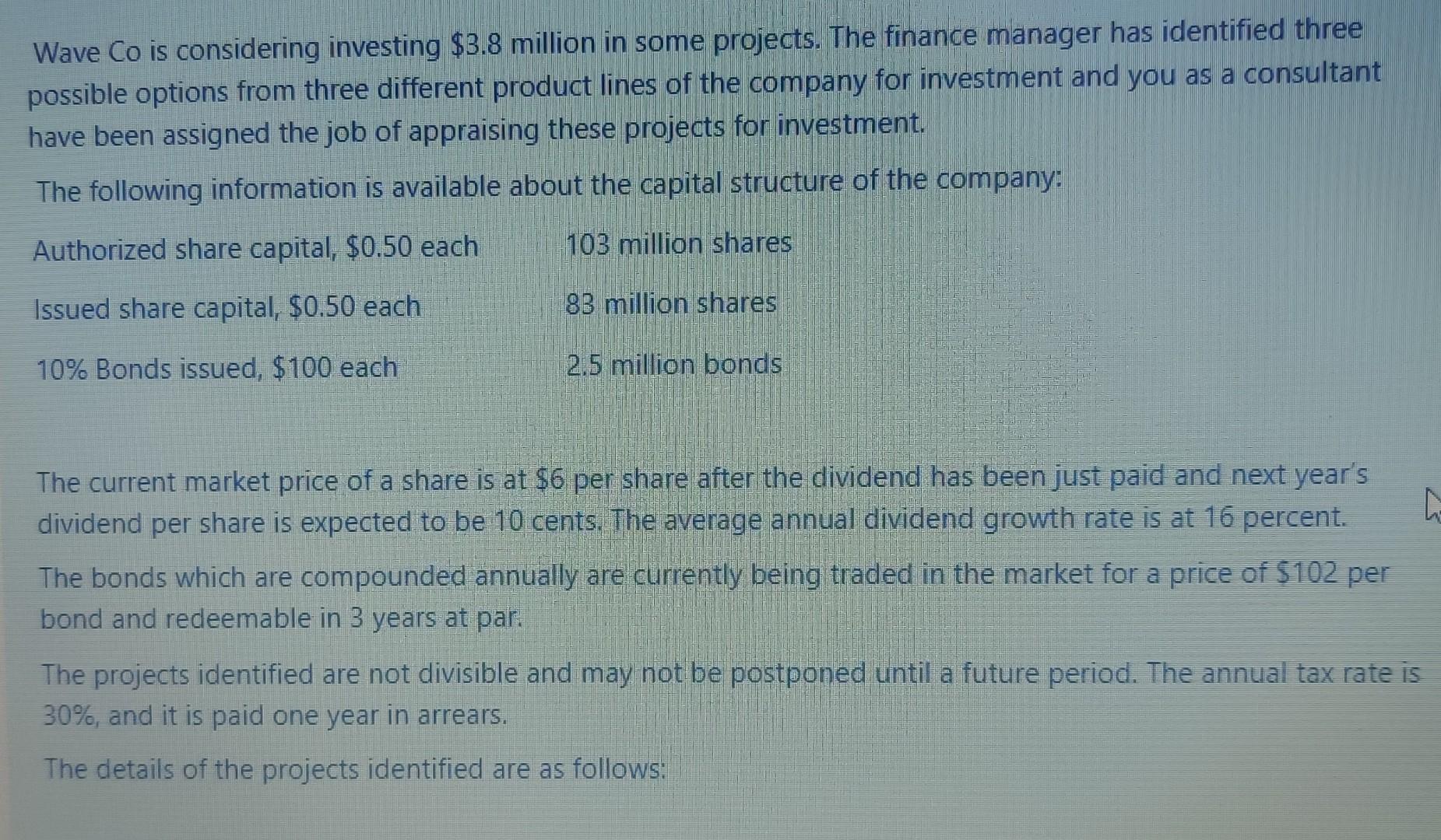 Old MathJax webview 1. For Project B, Calculate the expected net present