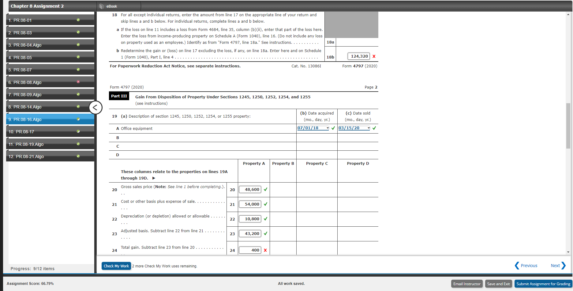 2. PR.08-03 Frank Willingham has the following transactions during the year: 1.