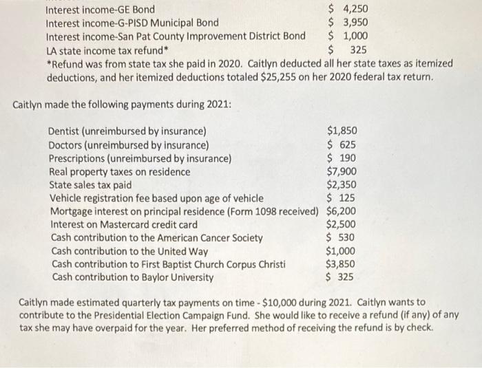 (23), Joshua (16), and Anthony (11). Caitlyn would like to determine her