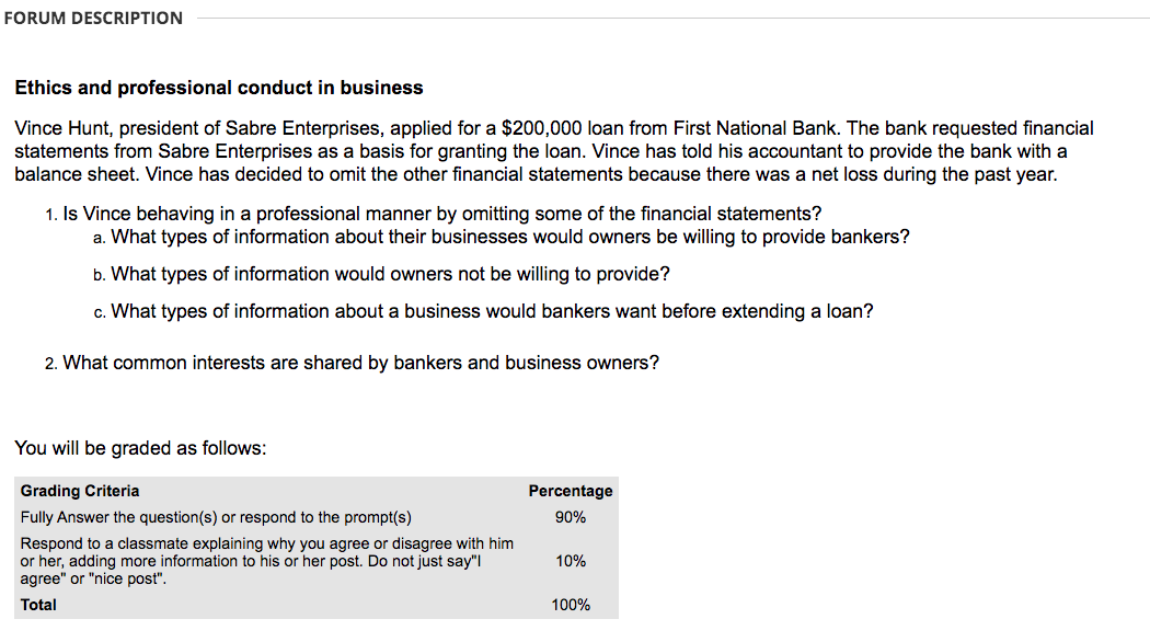  PLEASE WRITE IN DIGITAL FORM, THANK YOU. FORUM DESCRIPTION Ethics and