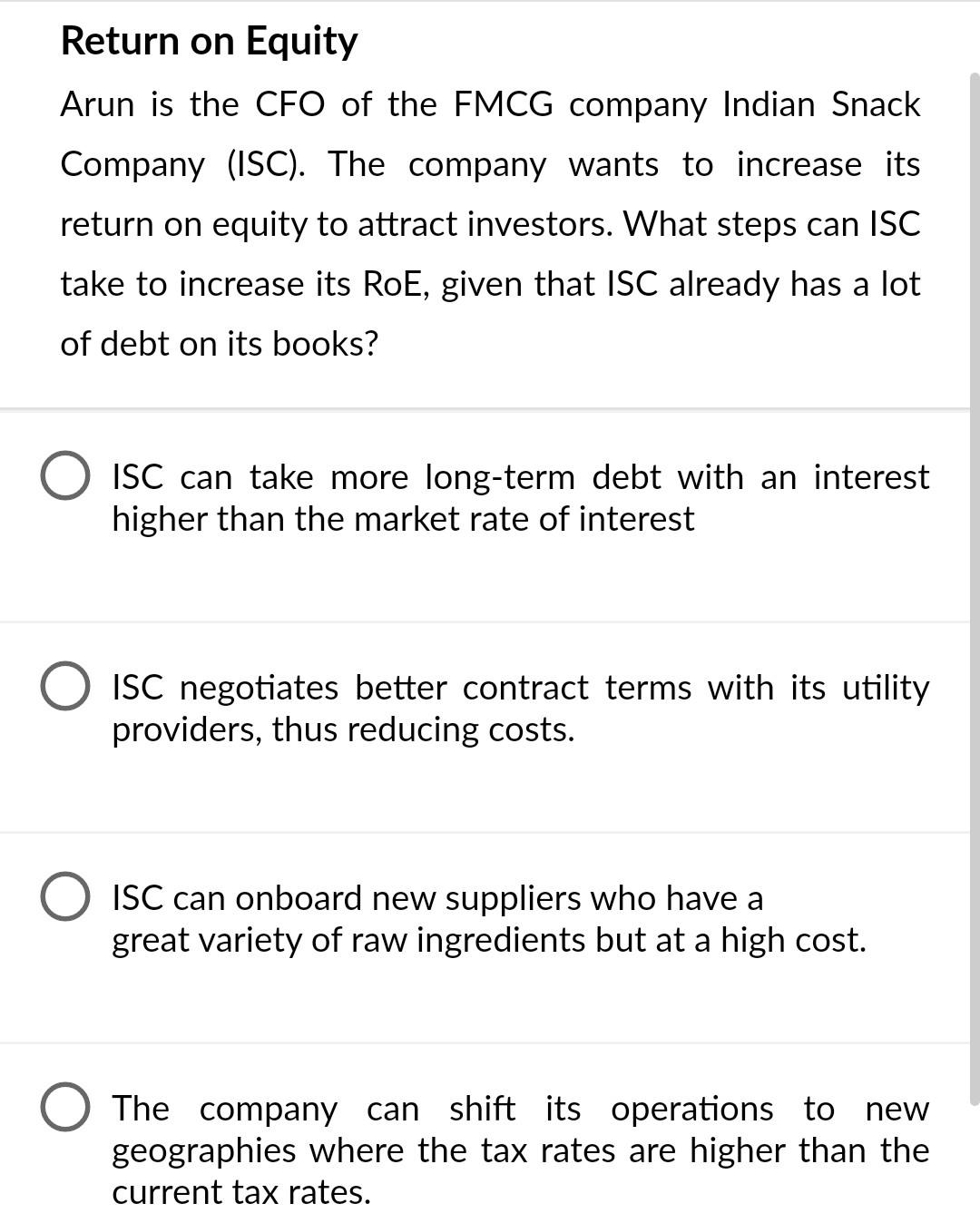 Old MathJax webview Choose the correct option Return on Equity Arun is