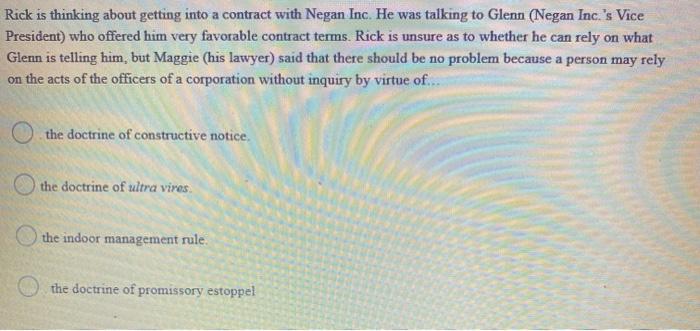  Rick is thinking about getting into a contract with Negan Inc.