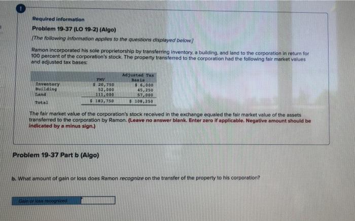the questions displayed below! Ramon incorporated his sole proprietorship by transferring inventory
