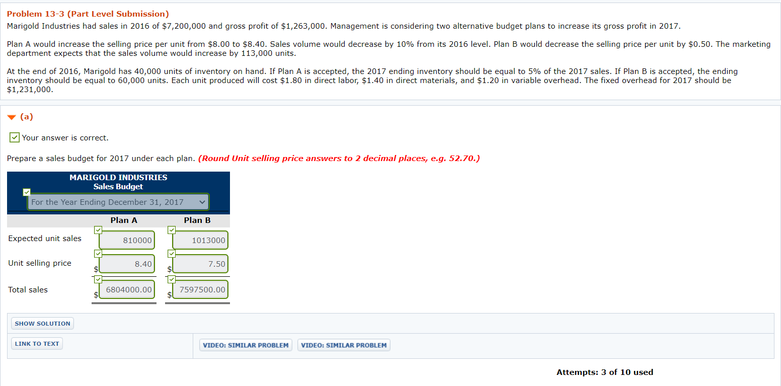 under each plan. (Round answers to 2 decimal places, e.g. 1.25.) Plan
