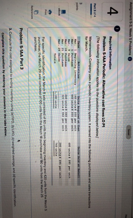  Assignment 5-3, Week 5 Problems Required Information Problem 5-1AA Periodic: Alternative