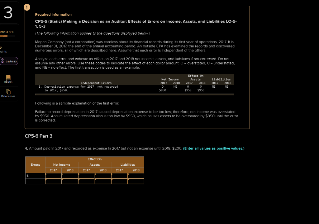  3 Required information CP5-6 (Static) Making a Decision as an Auditor: