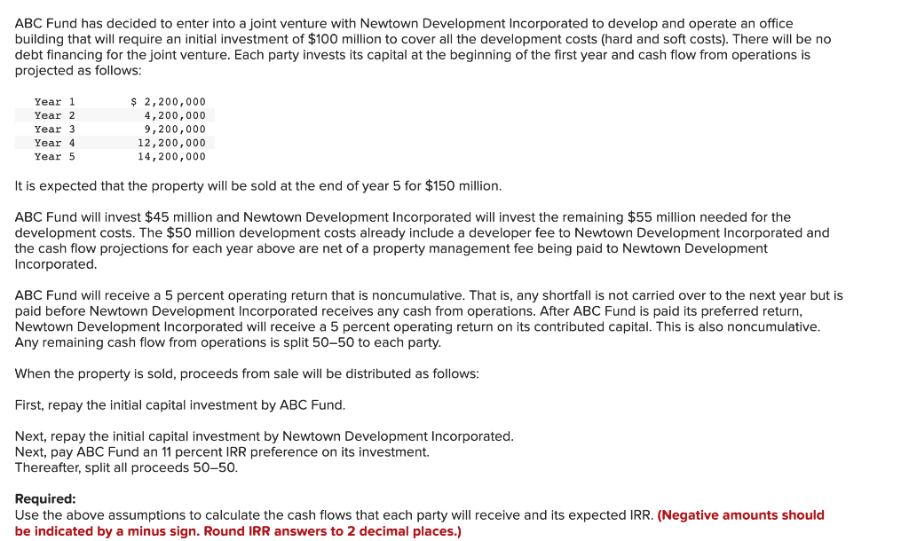 ABC Fund has decided to enter into a joint venture with