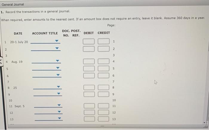 enter amounts to the nearest cent. If an amount box does not