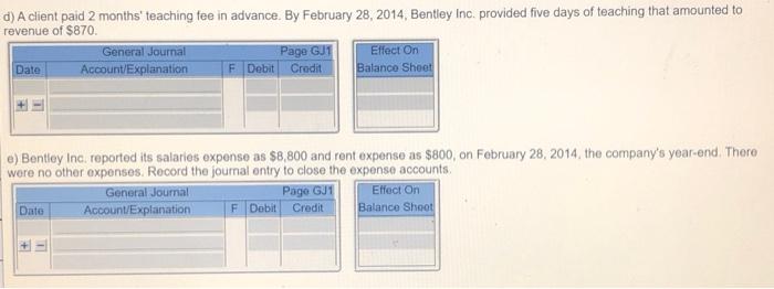Question 2 [25 points) Below are individual unrelated transactions from Bentley Inc.