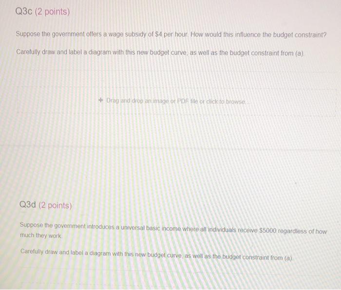 the different government policies and how they influence individual budget constraints Imagine