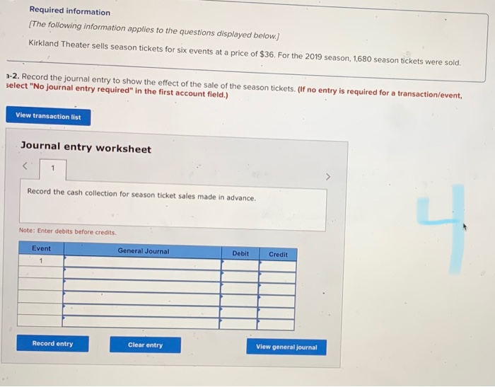 to the questions displayed below) Kirkland Theater sells season tickets for six