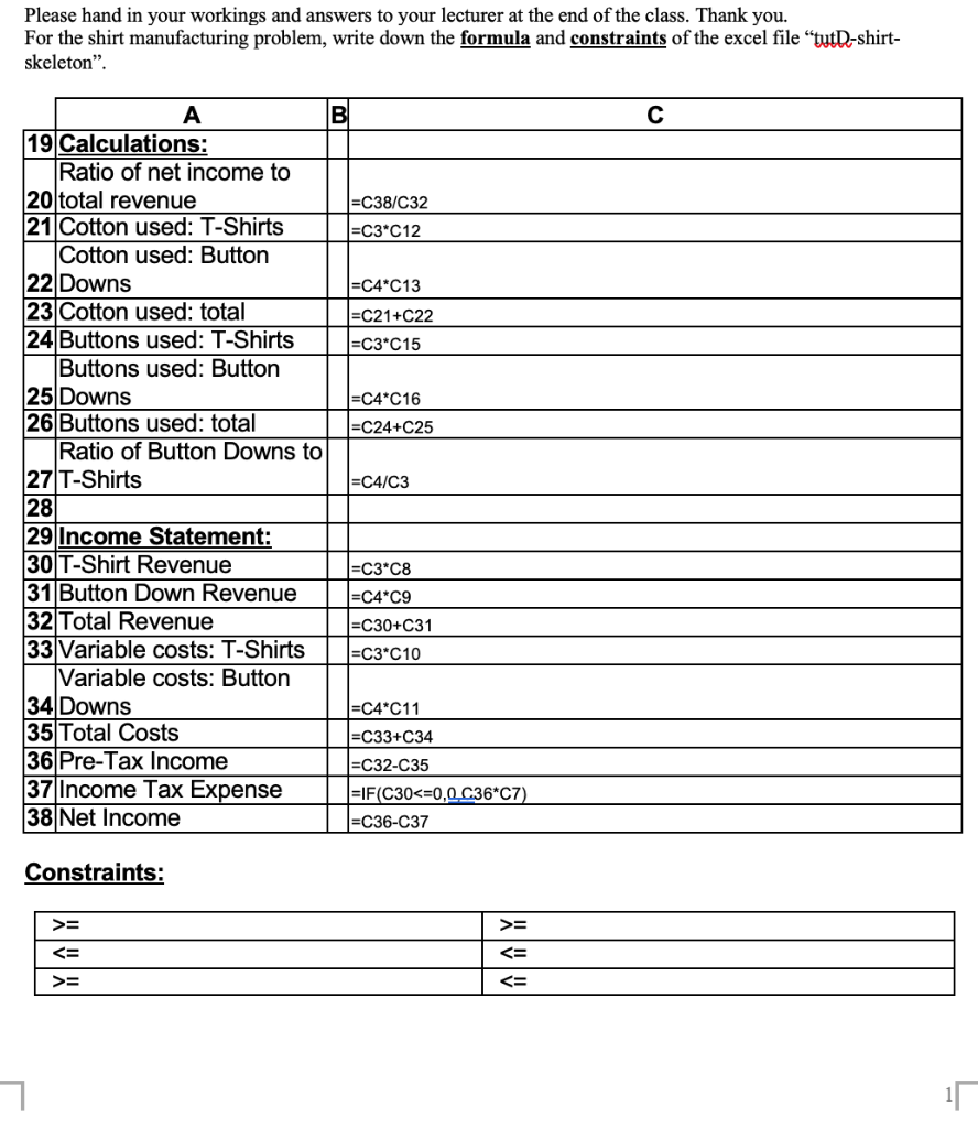 test what you have learned about the Excel Solver. Assume you run