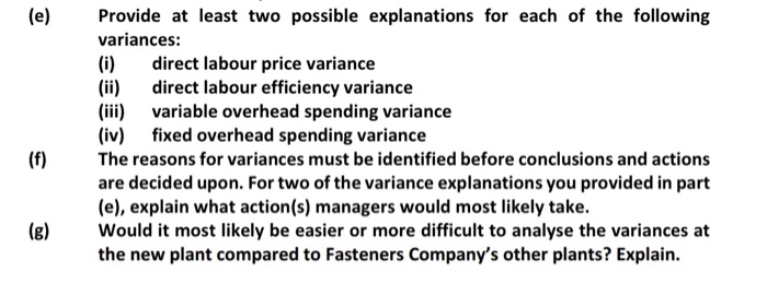 anymore suggestions and with f and g. All variances were unfavourable in