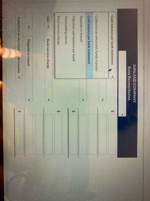 Current Attempt in Progress The following information pertains to Sunland Company. 1.