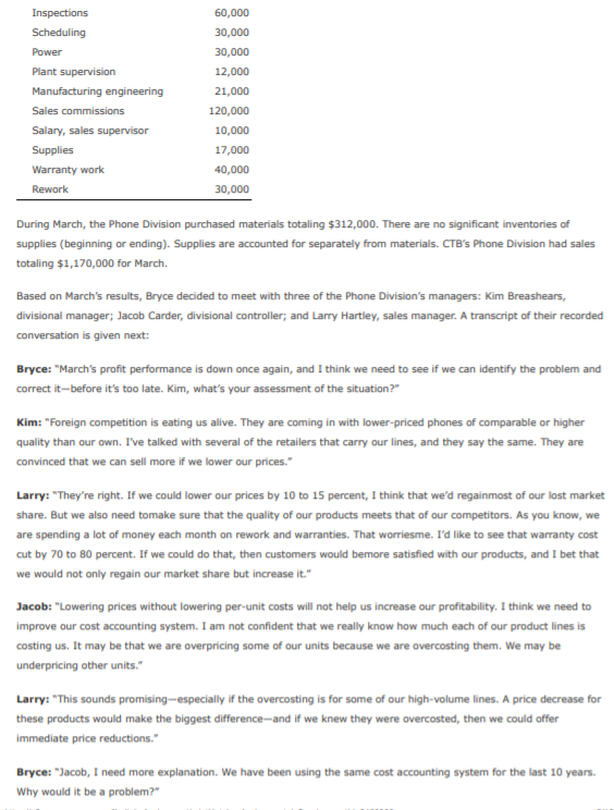 CTB has two divisions: the Phone Division and the Cable Service Division.