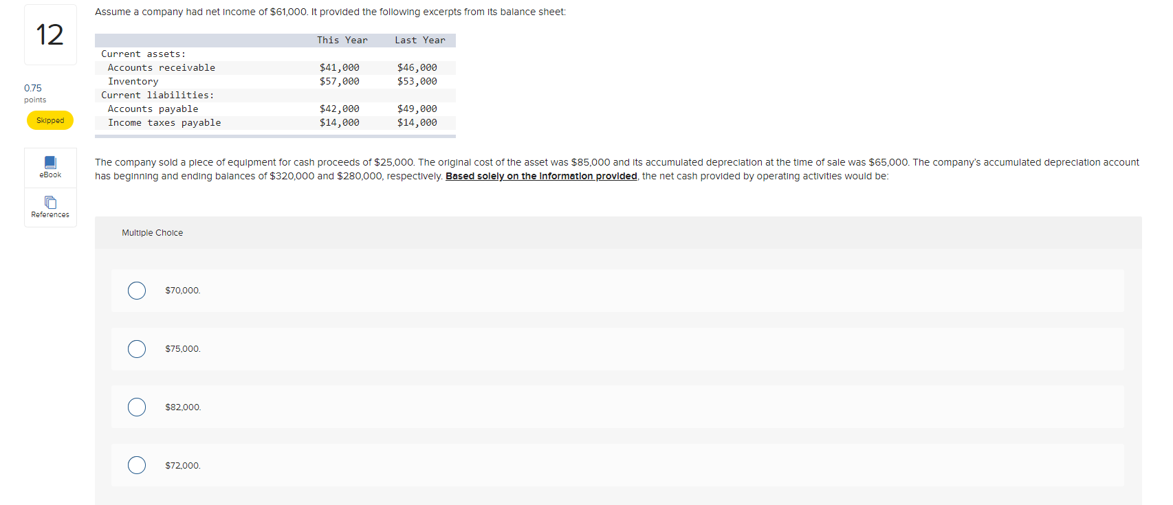 For the year just completed, Hanna Company had net income of $63,500.