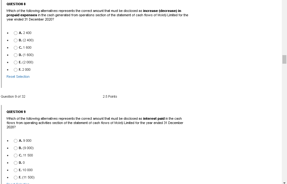 the year 2018 and the following information pertains to the company: Extract