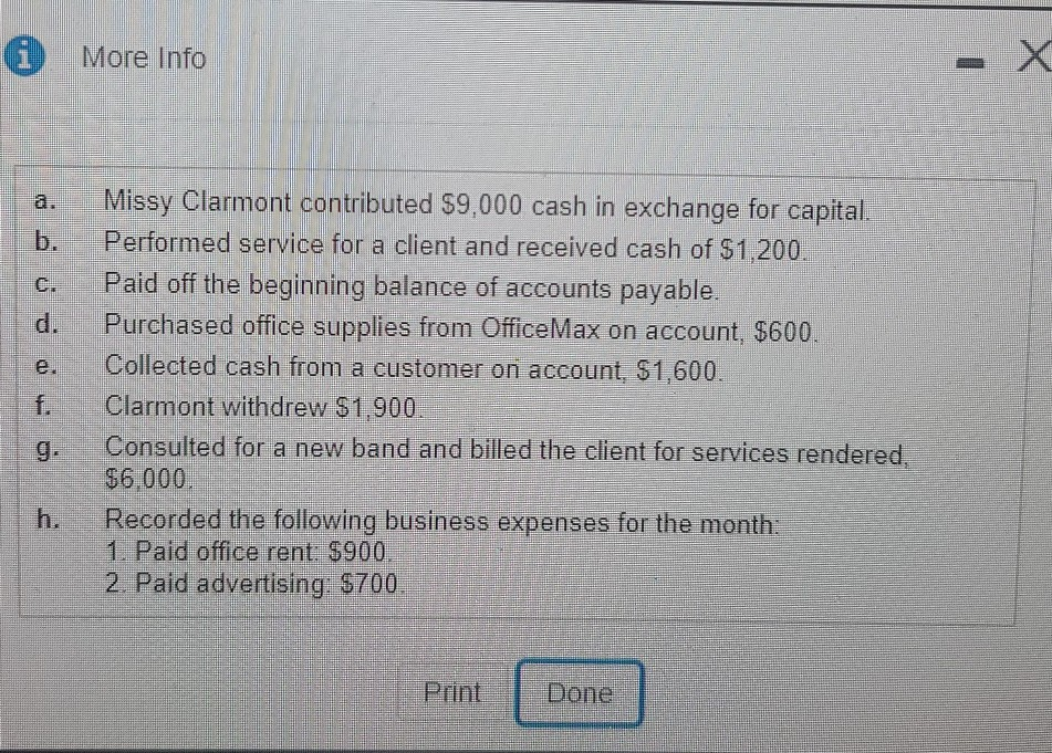 pts PF1-41 A (similar to) Question Help Missy Clarmont opened a public