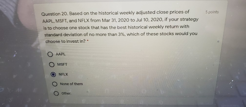 from Mar 31, 2020 to Jul 10, 2020, if your strategy is