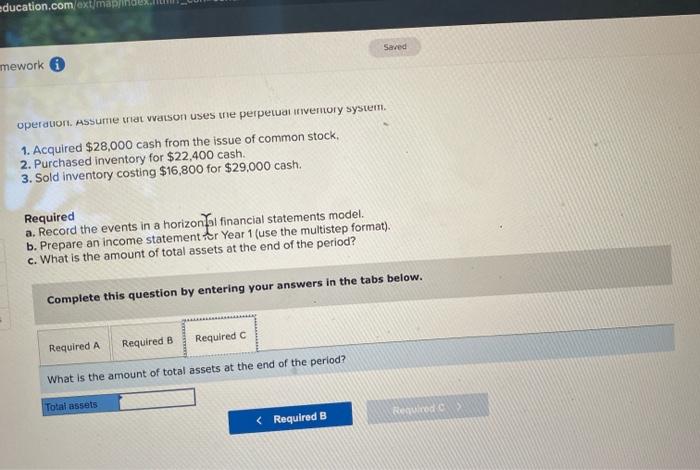 Year 1. The business experienced the following events during its first year