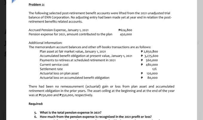 Answer it with solutions in good accounting form please Problem 2: