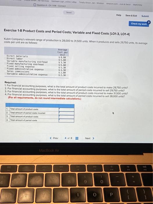 please help herre Baltaminy Total GrounWin M Question 4 - Ch1 HW-Connect