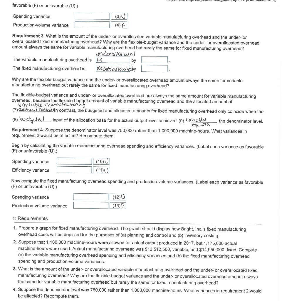 is a manufacturer of vacuums and uses standard costing. Manufacturing overhead (both
