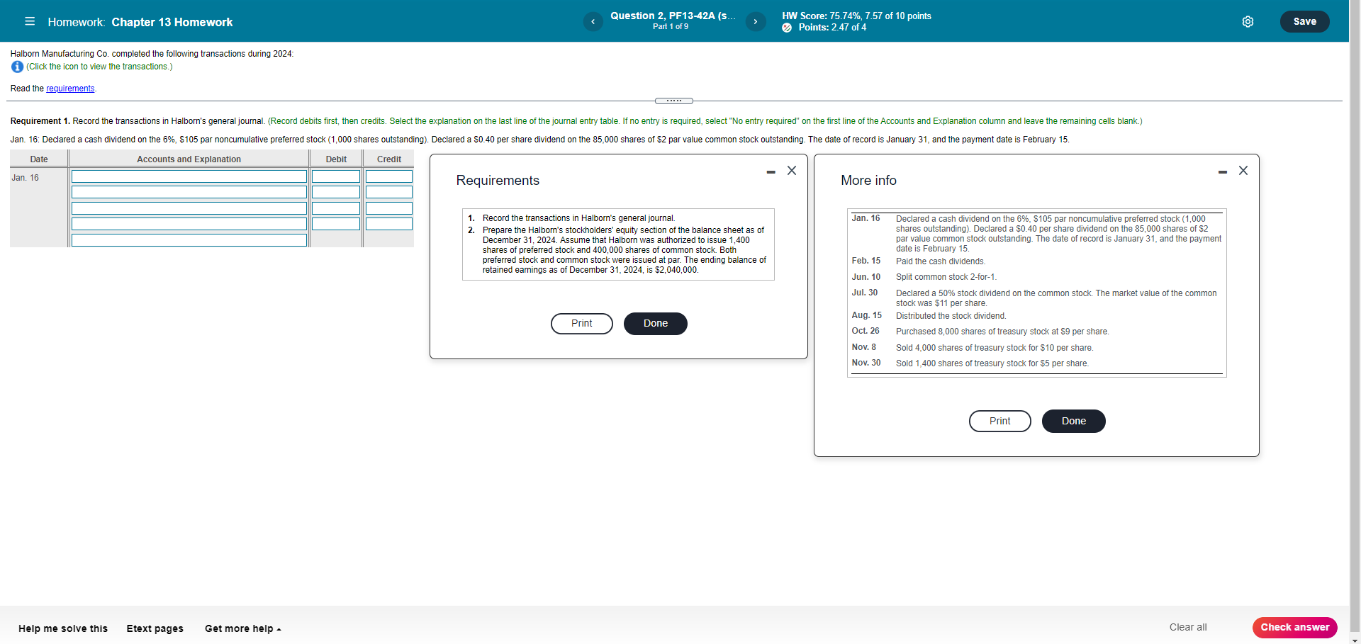  = Homework: Chapter 13 Homework Question 2, PF13-42A (S. Part 1